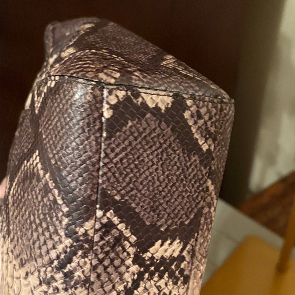 Coach Kelsey Python Pattern Taupe,Brown and Black cross body - Picture 9 of 15